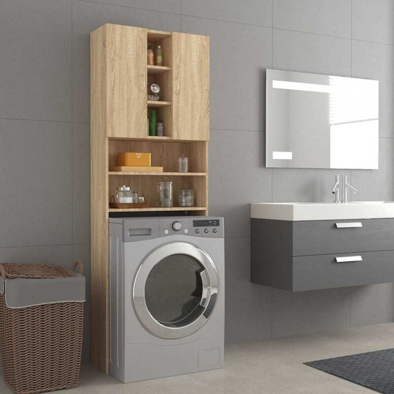 foto del prodotto mobile per lavatrice rovere sonoma 64x25,5x190 cm vidaxl