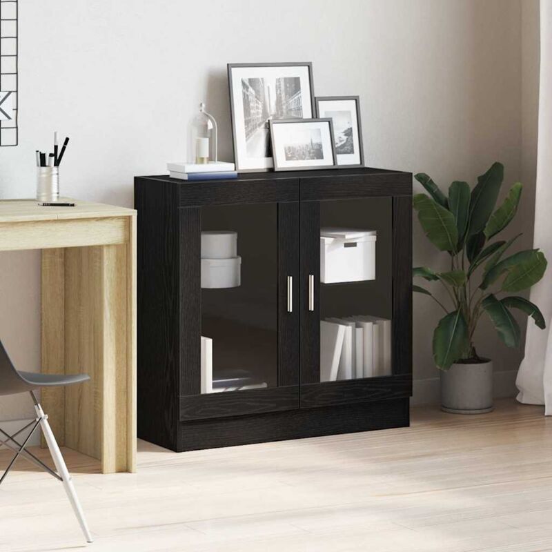 foto del prodotto mobile per libri nero rovere 82,5x30,5x80 cm in legno ingegnerizzato vidaxl