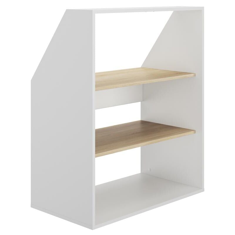 foto del prodotto mobile per mansarda 2 scaffali bianco e naturale adezio