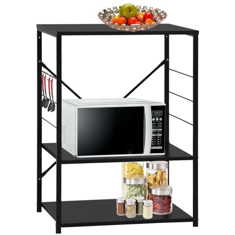 foto del prodotto mobile per microonde nero 60x39,6x79,5 cm legno multistrato vidaxl