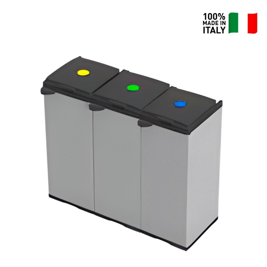 foto del prodotto mobile per raccolta differenziata con doppia apertura - 102x39,5x85 cm