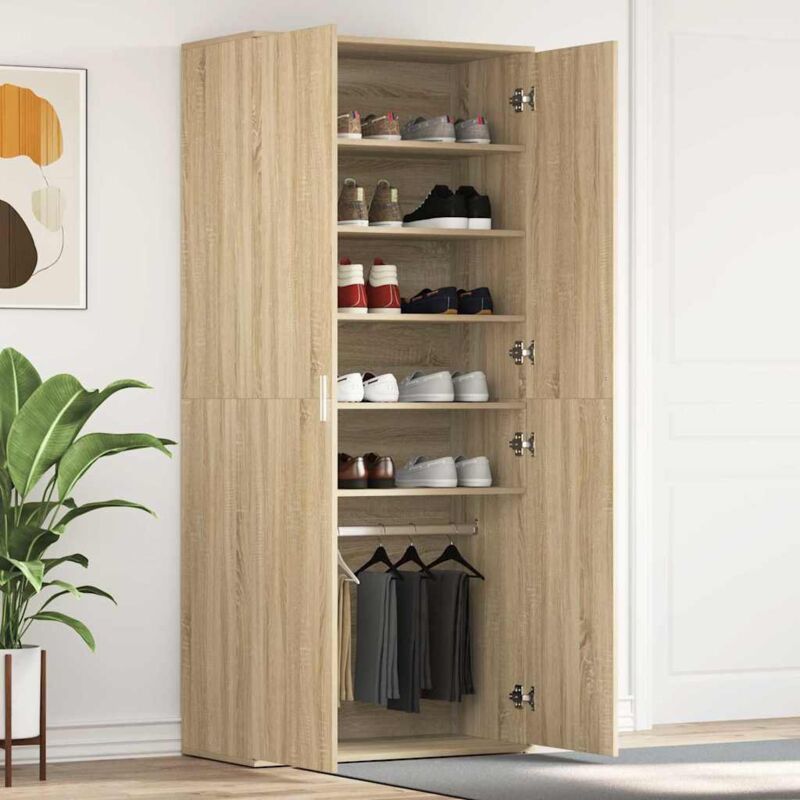 foto del prodotto mobile per scarpe quercia sonoma 80x39x180 cm legno ingegnerizzato vidaxl