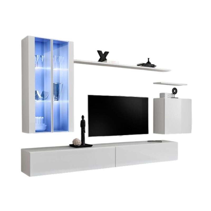 foto del prodotto mobile per soggiorno da parete switch xii design, colore bianco lucido.