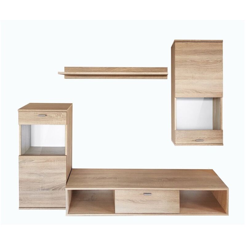 foto del prodotto mobile per tv da parete lea design colore rovere sonoma. mobile da salotto sospeso.