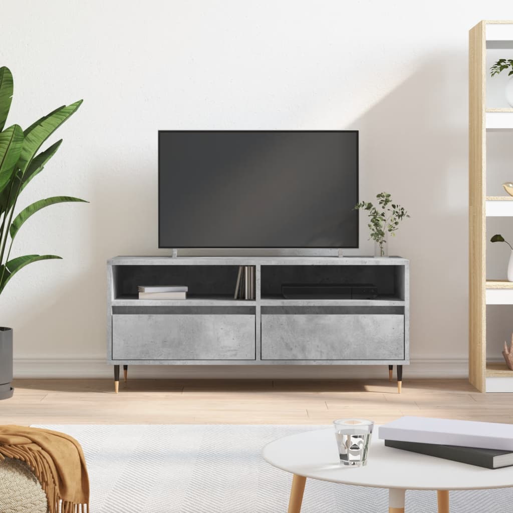 foto del prodotto mobile per tv grigio cemento 100x34,5x44,5 cm legno multistrato