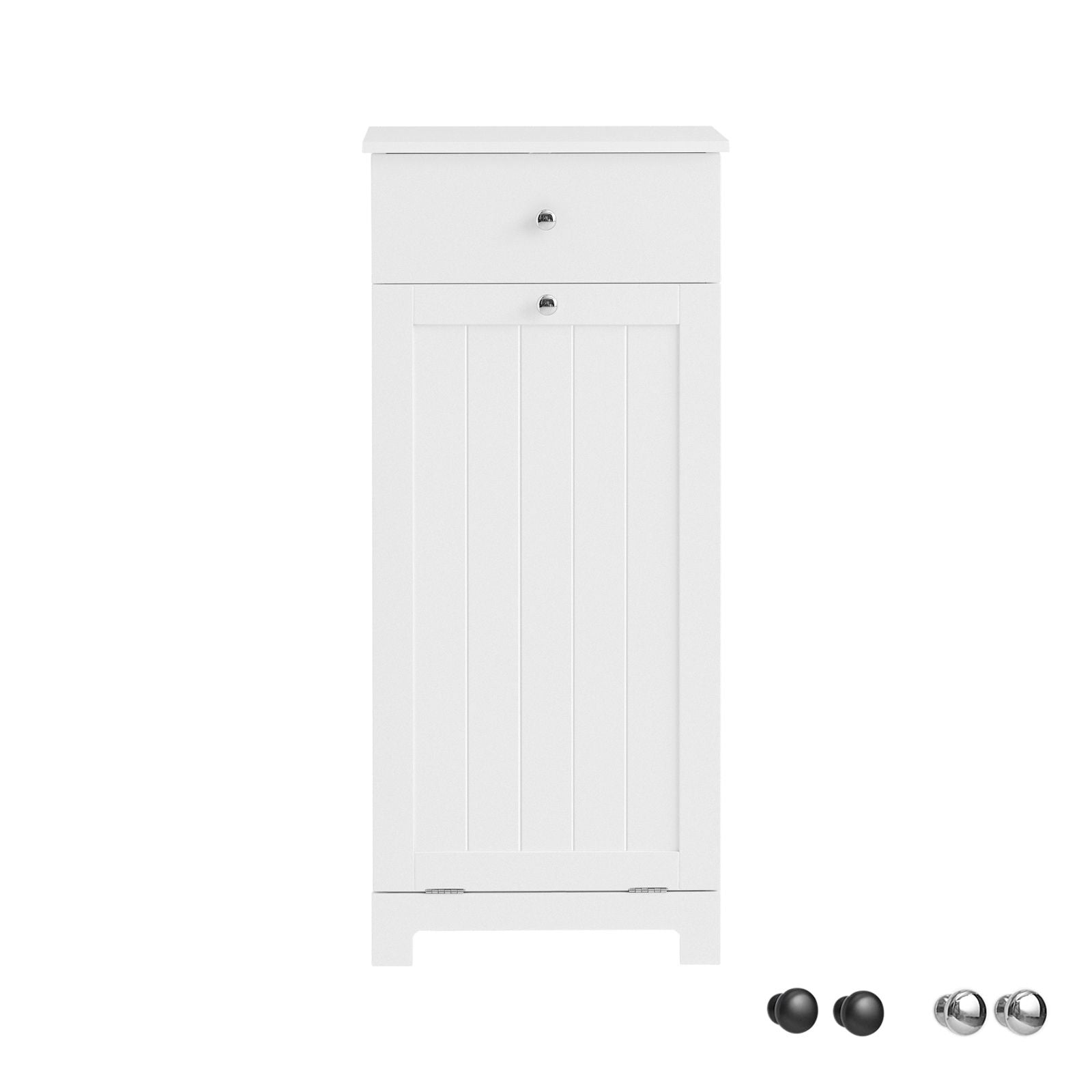 foto del prodotto mobile porta biancheria per bagno con cassetto e cesto biancheria sporca l40 p38 a90cm bianco bzr21 w