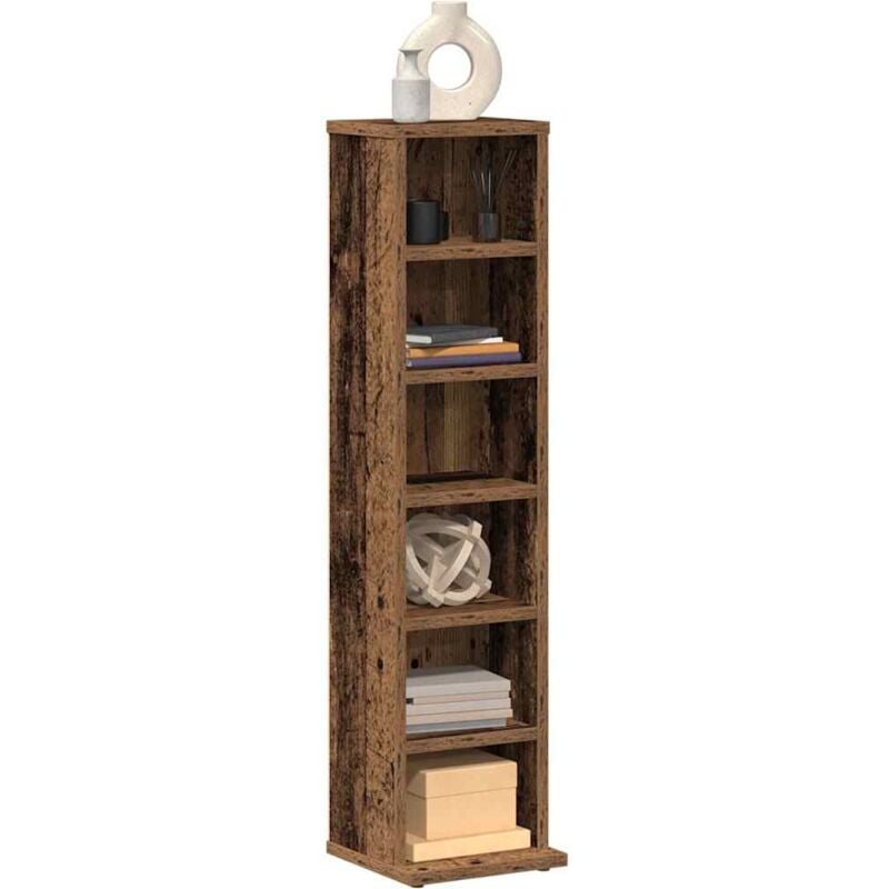 foto del prodotto mobile porta cd legno vecchio 21x20x88 cm in legno multistrato vidaxl