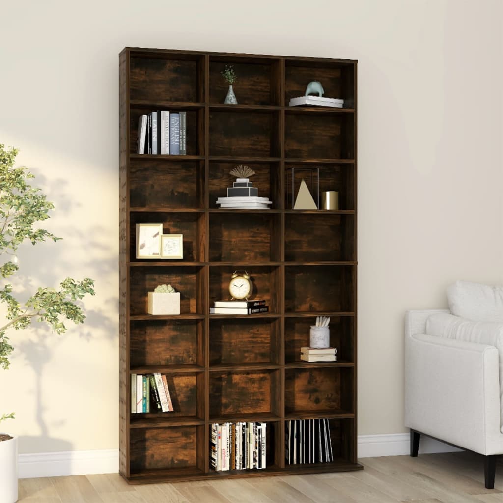foto del prodotto mobile porta cd rovere fumo 102x23x177,5 cm legno multistrato cod mxl 58676