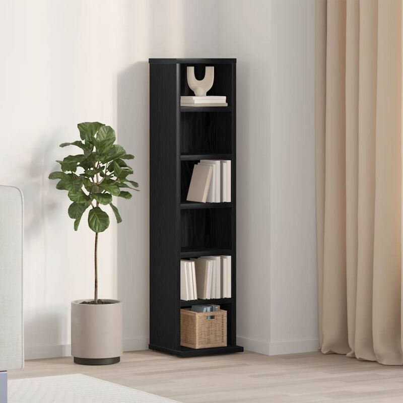 foto del prodotto mobile porta cd rovere nero 21x20x88 cm in legno multistrato vidaxl