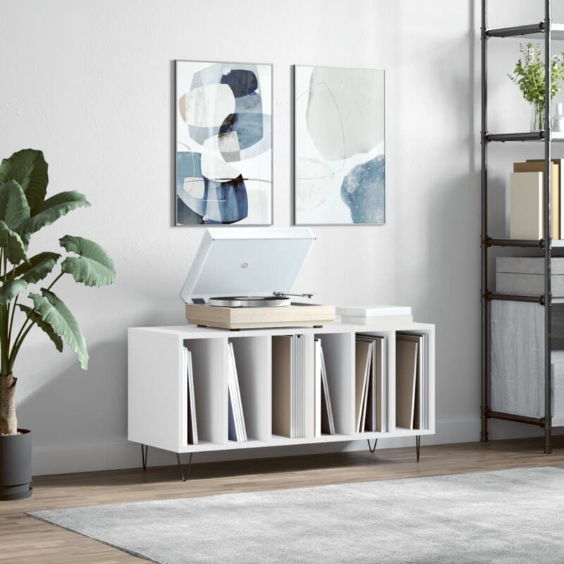 foto del prodotto mobile porta dischi bianco 100x38x48 cm in legno multistrato vidaxl