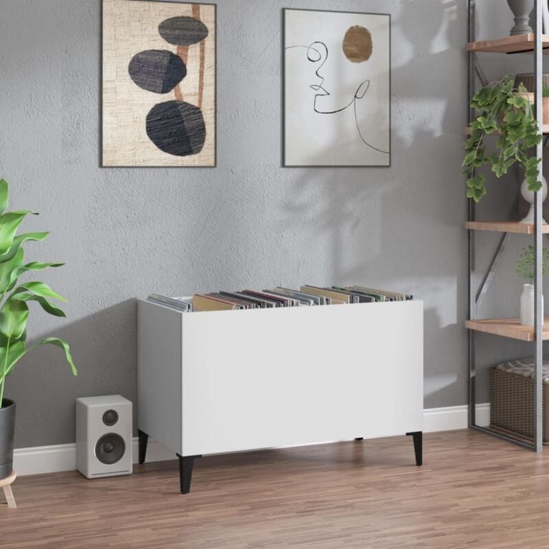 foto del prodotto mobile porta dischi bianco 74,5x38x48 cm in legno multistrato vidaxl
