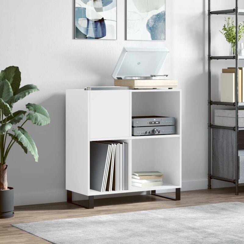 foto del prodotto mobile porta dischi bianco 84,5x38x89 cm in legno multistrato vidaxl