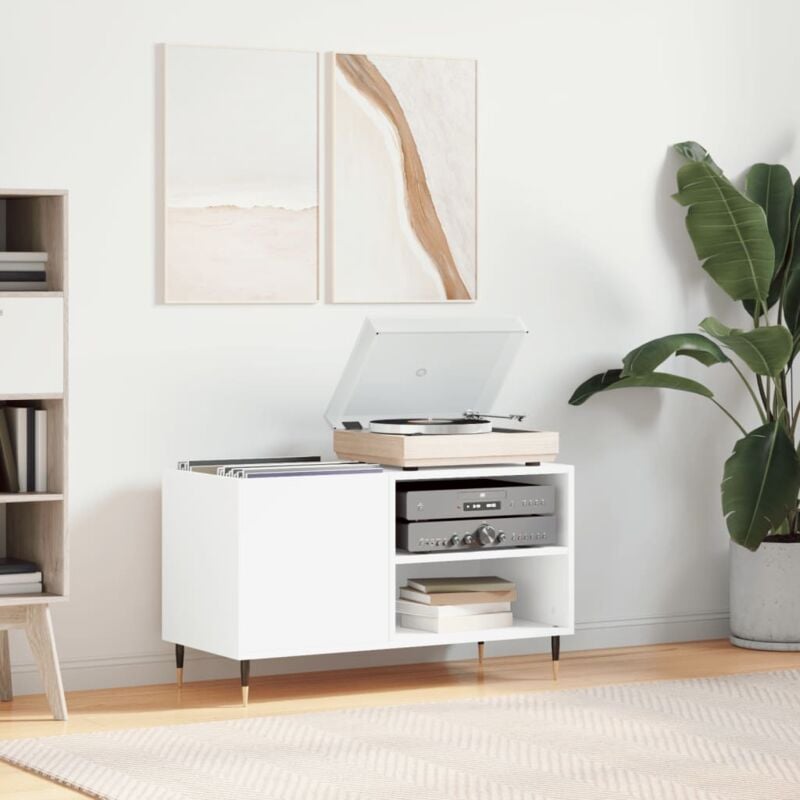 foto del prodotto mobile porta dischi bianco 85x38x48 cm in legno multistrato vidaxl