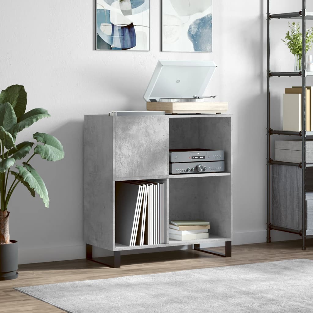 foto del prodotto mobile porta dischi grigio cemento 84,5x38x89 legno multistratocod mxl 104158
