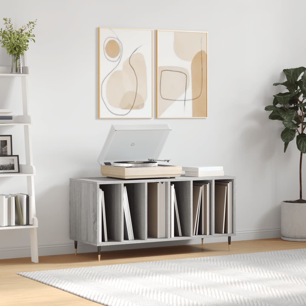 foto del prodotto mobile porta dischi grigio sonoma 100x38x48cm legno multistratocod mxl 104909