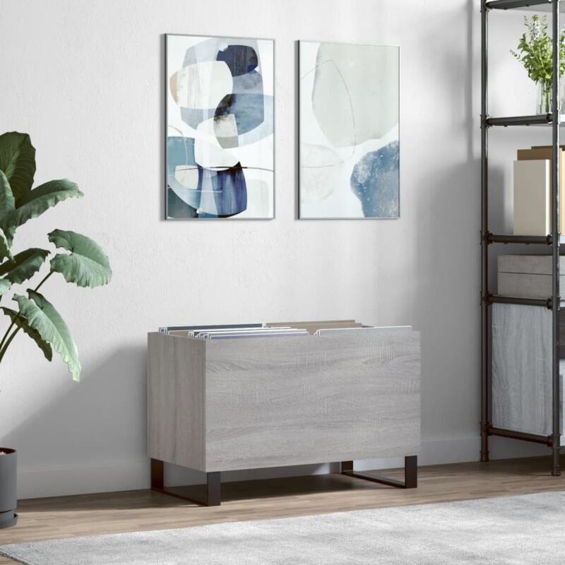 foto del prodotto mobile porta dischi grigio sonoma 74,5x38x48 legno multistrato vidaxl