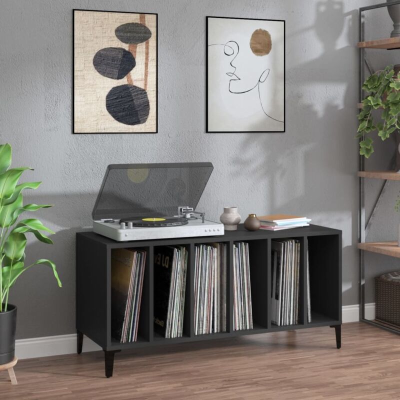foto del prodotto mobile porta dischi nero 100x38x48 cm in legno multistrato vidaxl