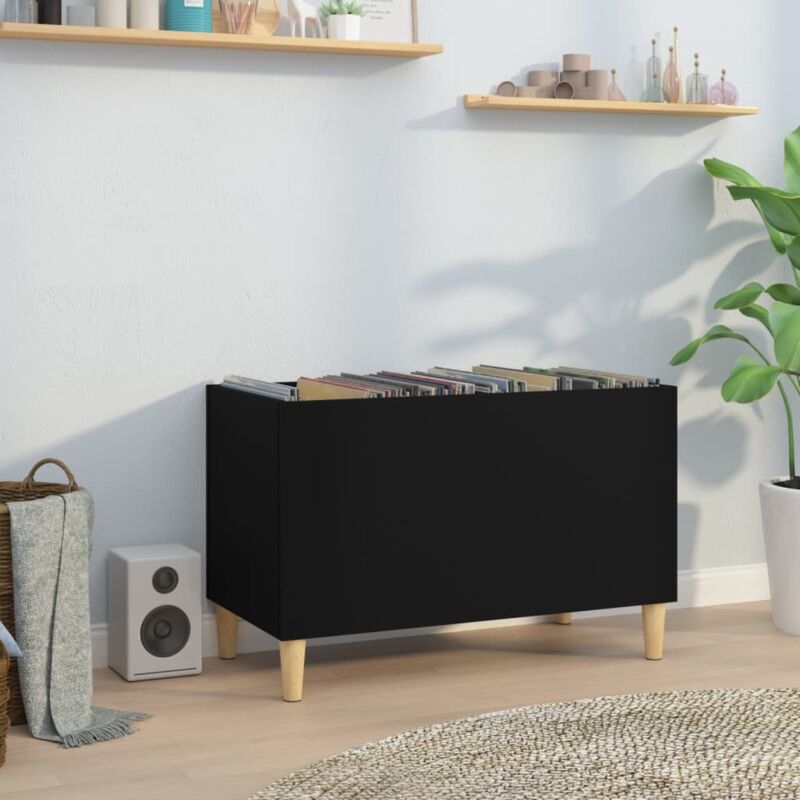 foto del prodotto mobile porta dischi nero 74,5x38x48 cm in legno multistrato vidaxl