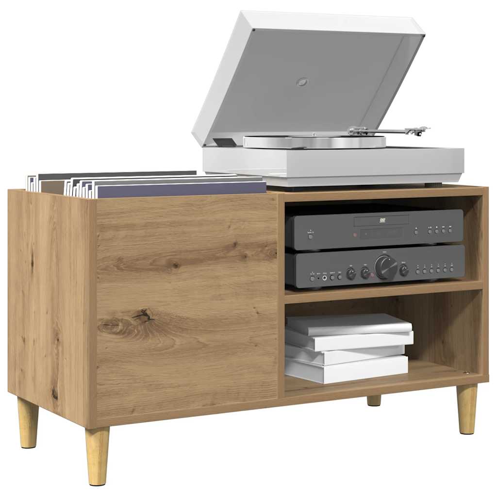 foto del prodotto mobile porta dischi rovere artigianale 84,5x38x48cm multistrato