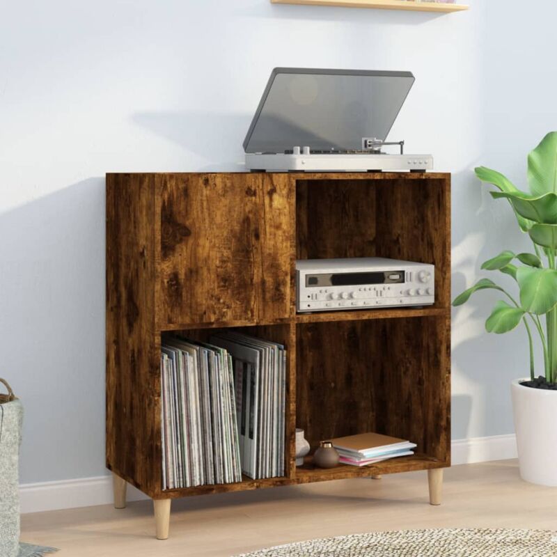 foto del prodotto mobile porta dischi rovere fumo 84,5x38x89 cm legno multistrato vidaxl