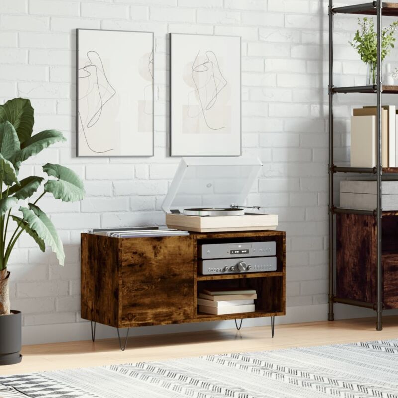 foto del prodotto mobile porta dischi rovere fumo 85x38x48 cm legno multistrato vidaxl