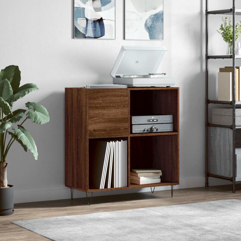 foto del prodotto mobile porta dischi rovere marrone 84,5x38x89 legno multistrato vidaxl