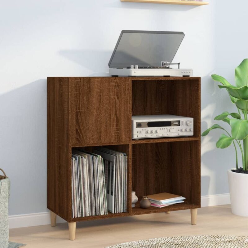 foto del prodotto mobile porta dischi rovere marrone 84,5x38x89 legno multistrato vidaxl