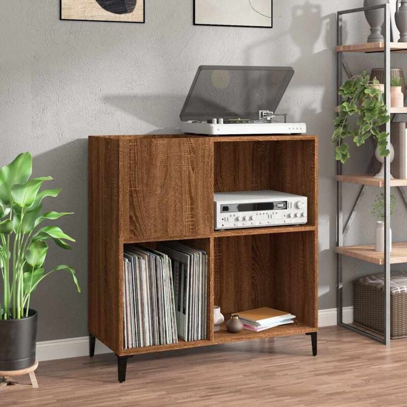 foto del prodotto mobile porta dischi rovere marrone 84,5x38x89 legno multistrato vidaxl