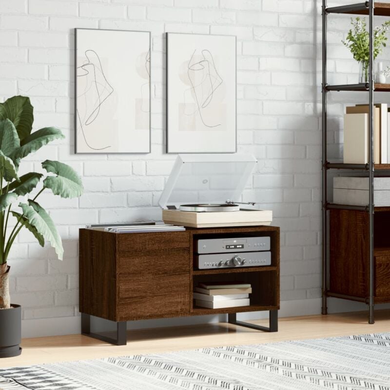 foto del prodotto mobile porta dischi rovere marrone 85x38x48cm legno multistrato