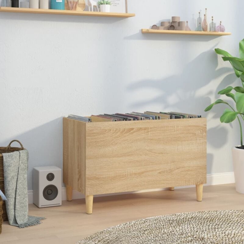 foto del prodotto mobile porta dischi rovere sonoma 74,5x38x48 legno multistrato vidaxl