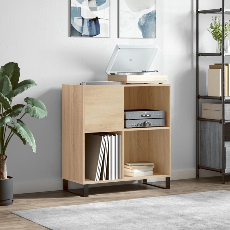 foto del prodotto mobile porta dischi rovere sonoma 84,5x38x89 legno multistrato vidaxl