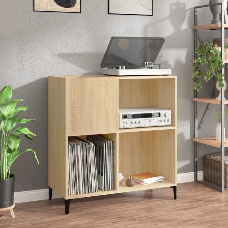 foto del prodotto mobile porta dischi rovere sonoma 84,5x38x89 legno multistrato vidaxl
