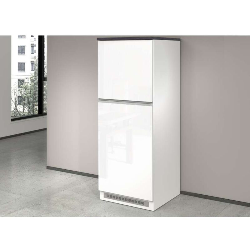 foto del prodotto mobile porta frigo con 2 ripiani 60x60x164,5cm - nautilus - colore bianco laccato lucido report