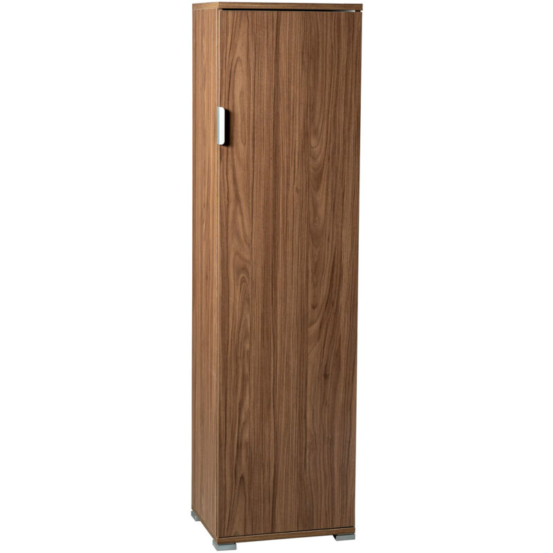 foto del prodotto mobile porta oggetti in legno tinta noce con 3 ripiani 40 x 33 x h151 cm