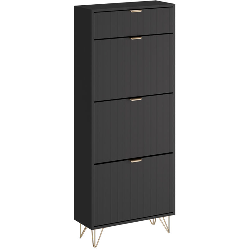 foto del prodotto mobile porta scarpe helge, nero, 60 x 145 cm 3 scomparti vicco