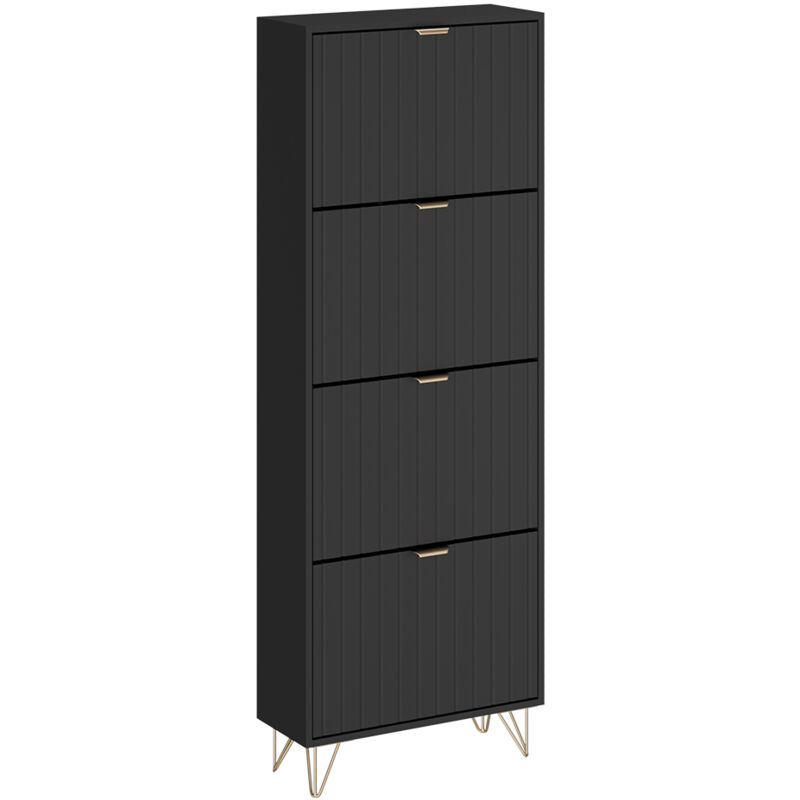 foto del prodotto mobile porta scarpe helge, nero, 60 x 166.7 cm 4 scomparti vicco