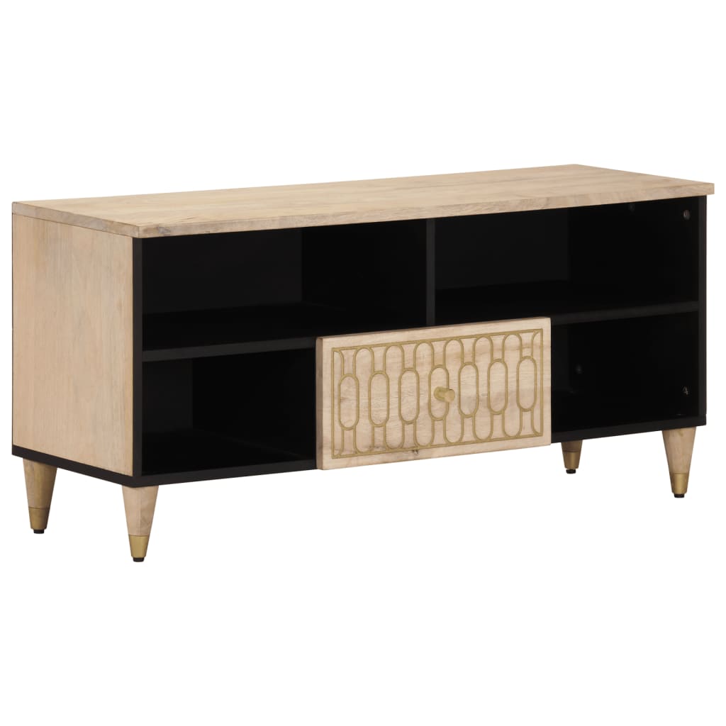 foto del prodotto mobile porta tv 100x33x46 cm in legno massello di mangocod mxl 115867