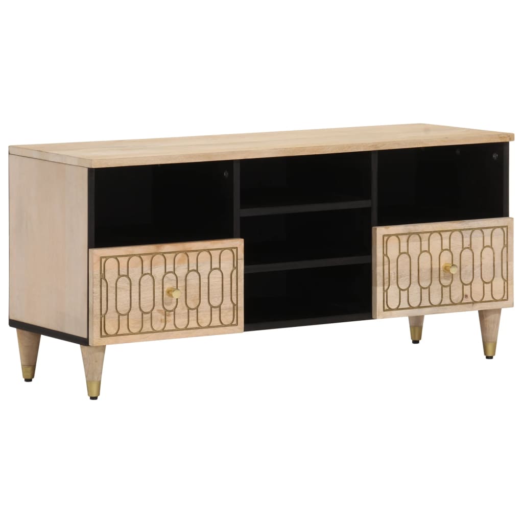 foto del prodotto mobile porta tv 100x33x46 cm in legno massello di mangocod mxl 115869