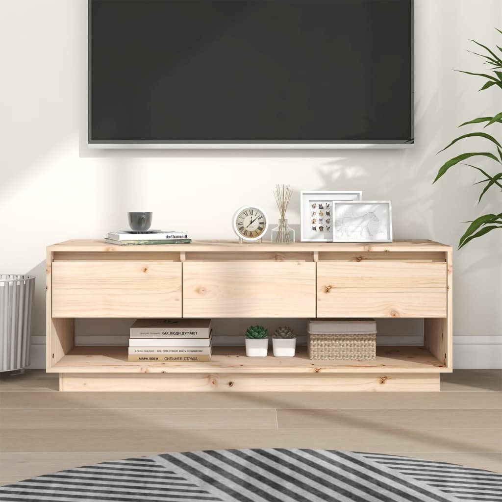 foto del prodotto mobile porta tv 110,5x34x40 cm in legno massello di pino cod mxl 33917