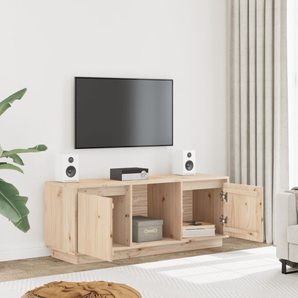 foto del prodotto mobile porta tv 110,5x35x44 cm in legno massello di pino cod mxl 19546