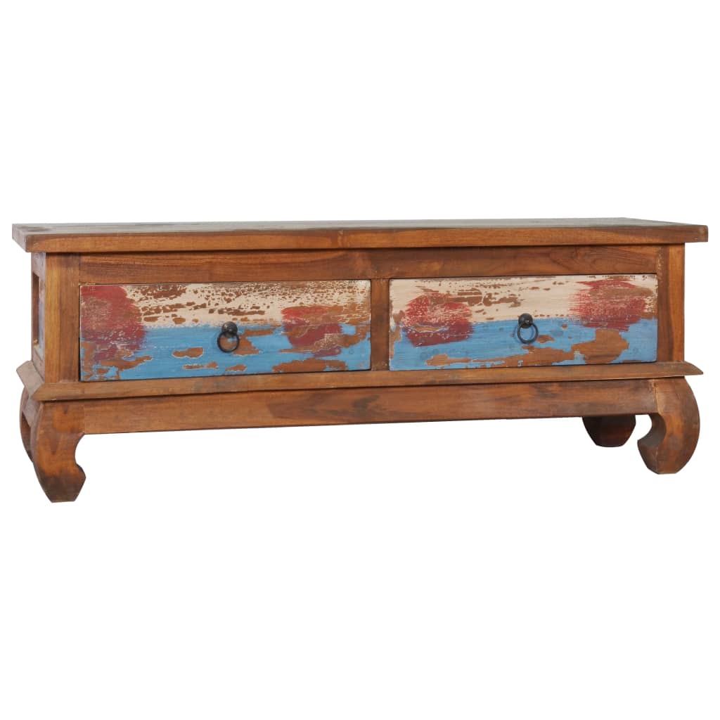 foto del prodotto mobile porta tv 110x35x40 cm in legno di recupero di teak