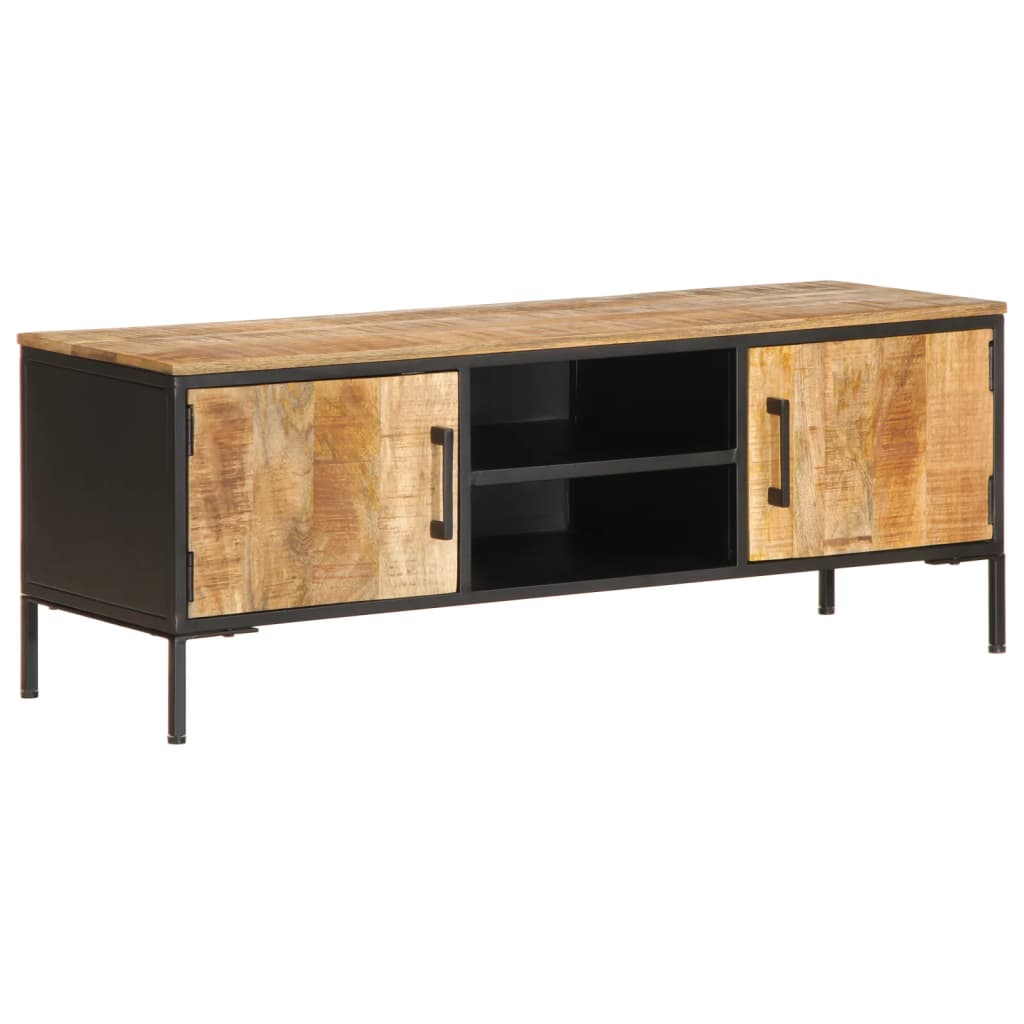foto del prodotto mobile porta tv 110x35x40 cm in legno massello di mango grezzo