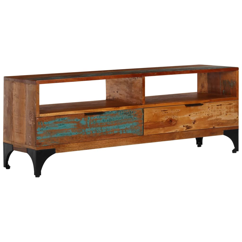 foto del prodotto mobile porta tv 118x35x45 cm in legno massello di recupero