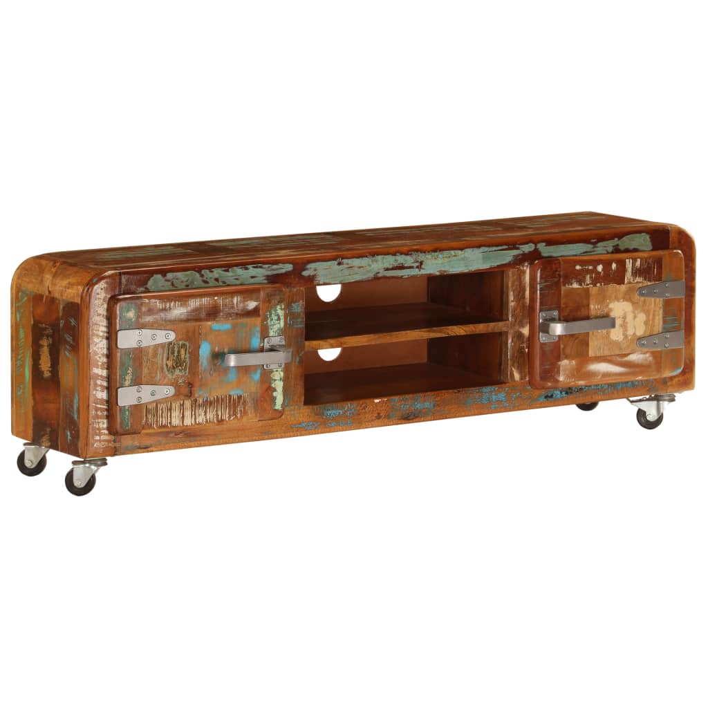 foto del prodotto mobile porta tv 120x30x36 cm in legno massello di recupero cod mxl 16511