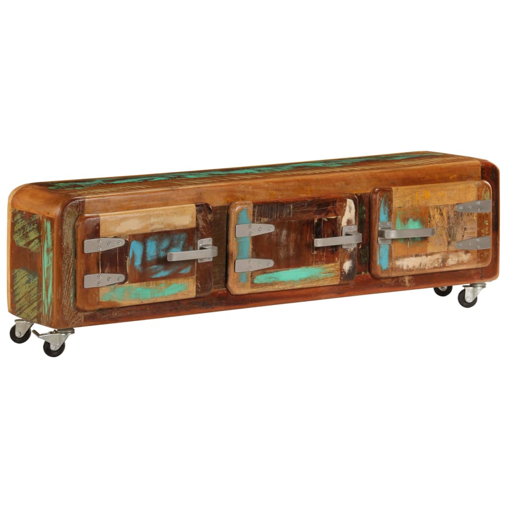 foto del prodotto mobile porta tv 120x30x37 cm in legno massello di recupero cod mxl 18047