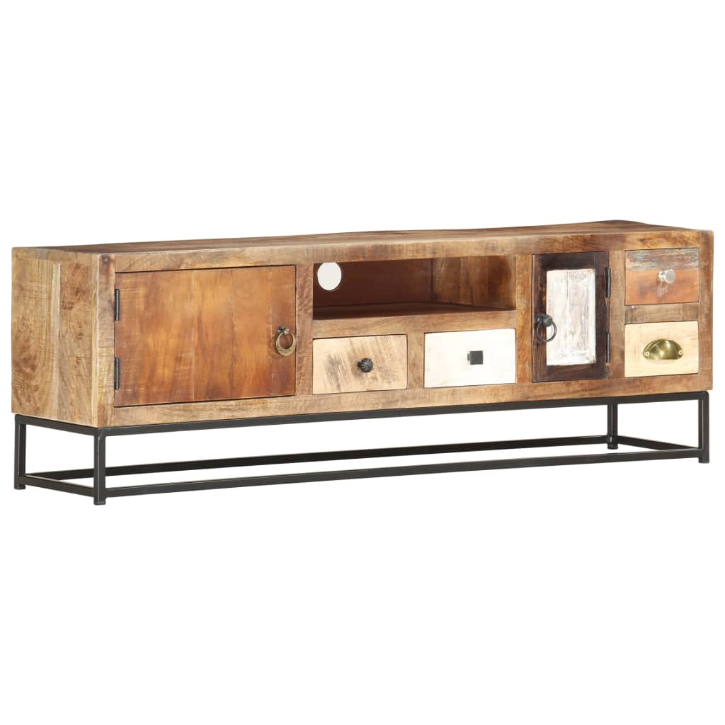 foto del prodotto mobile porta tv 120x30x40 cm in legno massello di recupero cod mxl 12536
