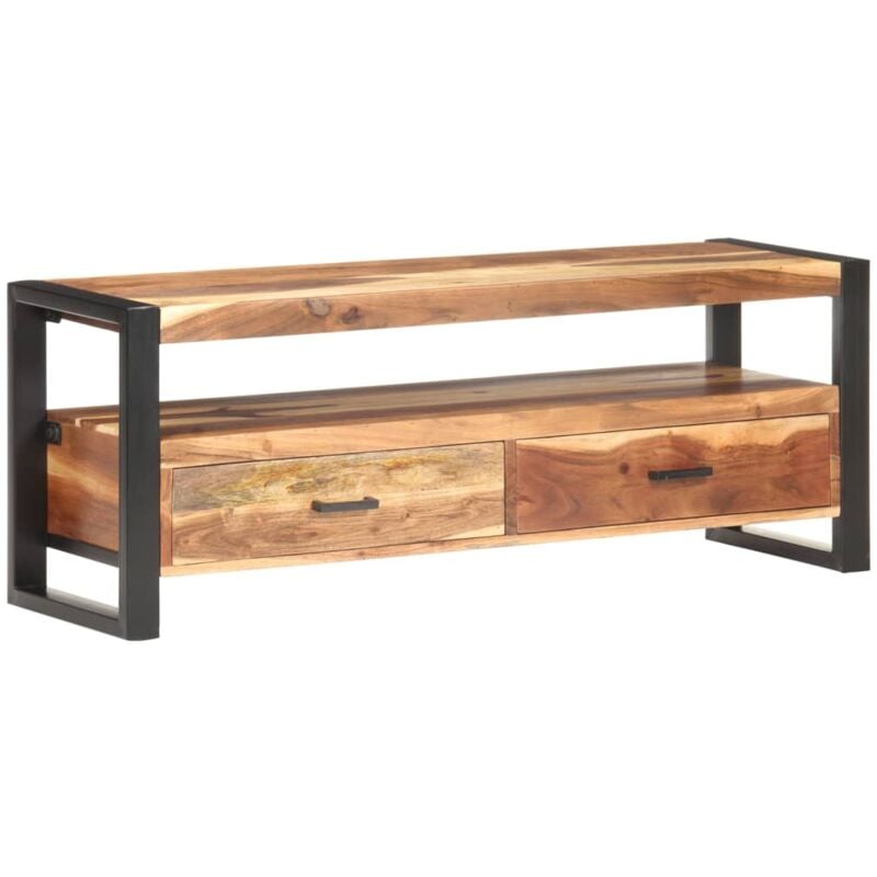 foto del prodotto mobile porta tv 120x35x45 cm legno massello con finitura miele cod mxl 19271