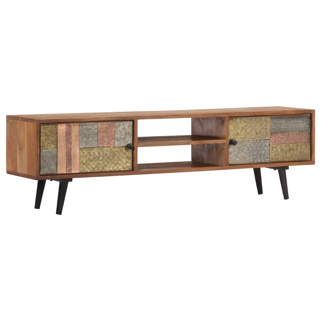 foto del prodotto mobile porta tv 140x30x40 cm in legno massello di acacia cod mxl 18484