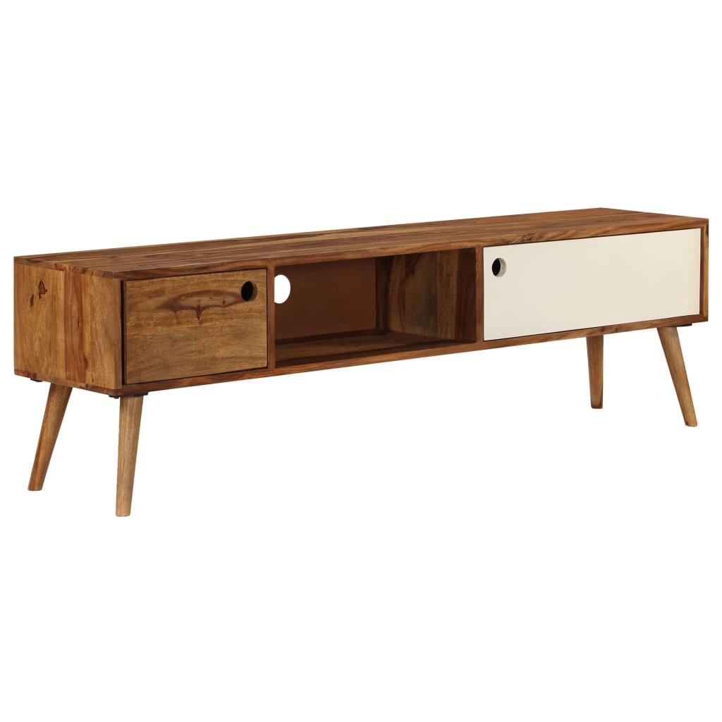 foto del prodotto mobile porta tv 140x30x40 cm in legno massello di sheesham cod mxl 13144