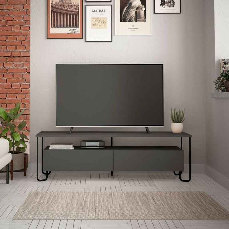 foto del prodotto mobile porta tv 150x45h cm con due ante colore antracite cornea